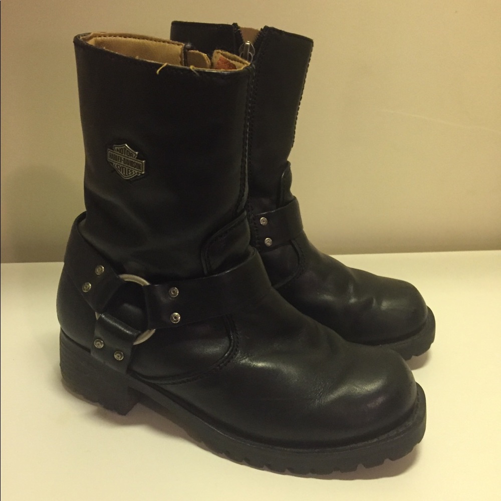 Harley Davidson real leather motorcycle boots 6